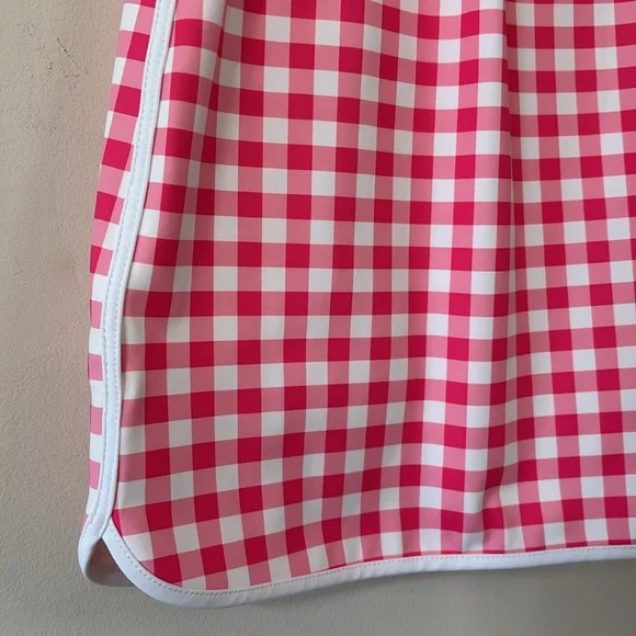 J.Crew Pink White Gingham Plaid High Rise Active Skort Size Small - Picture 7 of 10